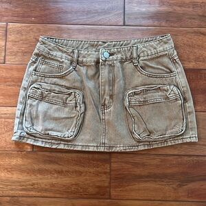 NWOT Y2K Mini Skirt Brown Size Large